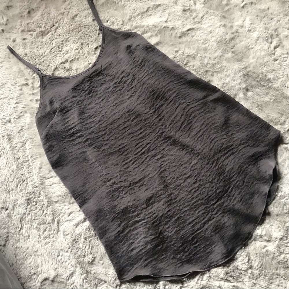 C’est Moi long camisole or slip dress medium shiny grey metallic polyester.